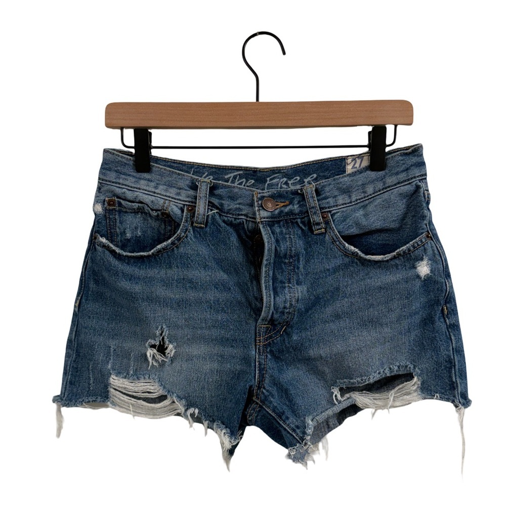 We The Free Ripped Blue Jean Shorts